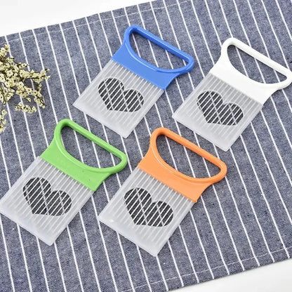 Stainless Steel Onion Cutter Holder Food Slicers Assistant Tomato Onion Slicer Holder Vegetables Cutting Fork Kitchen Gadgets