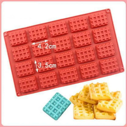 DIY Cute Round Waffle Making Mold Practical Chocolate Making Tool Aroma Candle Silicone Mold Food Grade Silicone Baking Supplies