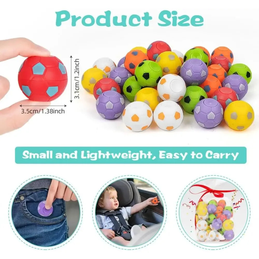 Mini Soccer Finger Toys – 10/30PCS Rotatable Soccer Party Favors for Kids