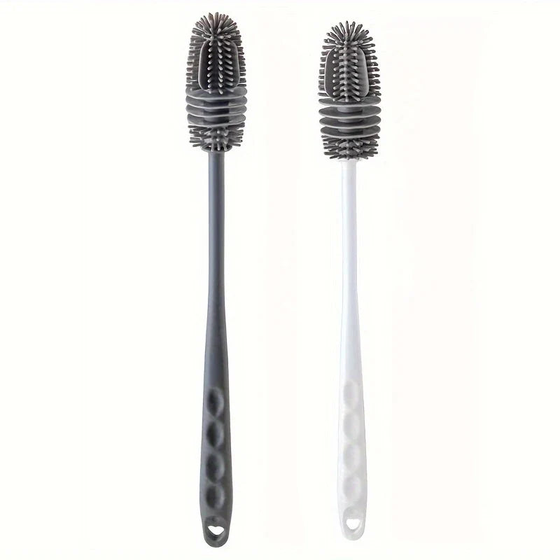 Silicone Cup Brush Milk Bottle Cleaning Brush Long Handle Water Bottles Cleaner Glass Cup Cleaning Brush Kitchen Cleaning Tools