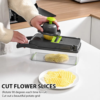 16IN1 Multifunctional Vegetable Chopper Handle Food Grater Dicer Vegetable Slicer Egg Liquid Separator Peeler Kitchen Gadgets