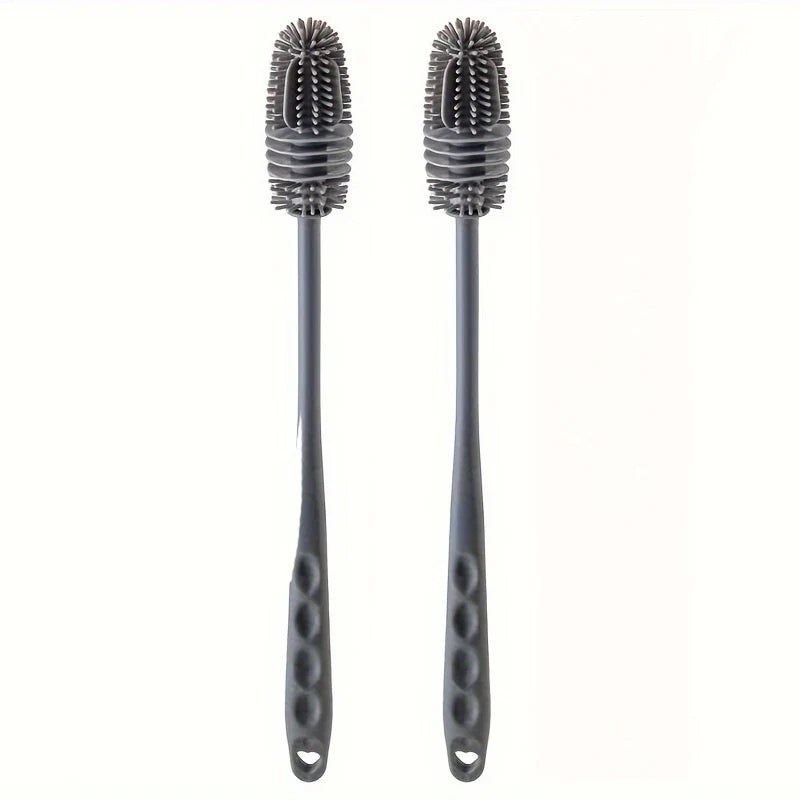 Silicone Cup Brush Milk Bottle Cleaning Brush Long Handle Water Bottles Cleaner Glass Cup Cleaning Brush Kitchen Cleaning Tools