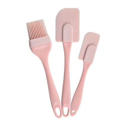 3PCS/Set Cream Scraper DIY Bread Cake Butter Spatula Mixer Oil Brush Kitchen Baking Tool Silicone Spatula Non-stick Kitchen