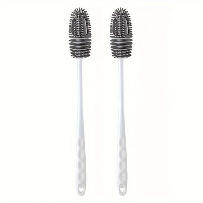 Silicone Cup Brush Milk Bottle Cleaning Brush Long Handle Water Bottles Cleaner Glass Cup Cleaning Brush Kitchen Cleaning Tools